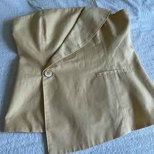 Zara Light Yellow Sleeveless Top